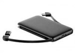 Winner Group WG - Power Bank 5000 mAh, kabelis Micro USB + Type-C + adapt&eacute;r Lightning, juoda