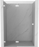 Du&scaron;o durys Mexen Lunar L, kairė, 130 cm, transparent/baltas