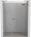 Du&scaron;o durys Mexen Lunar L, de&scaron;inė, 150 cm, transparent/brushed copper