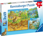 Dėlionė puzzle ravensburger 3x49 pcs animals