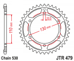 Jt Sprockets Galinė žvaigždė JTR479