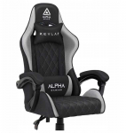 Alpha Gaming Žaidimų kėdė, biuro žaidimų kėdė, pasukama KEVLAR Pilkas