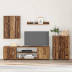 TV staliukas TV spintelių komplektas 4 pcs Senovinis medis Apdirbta mediena