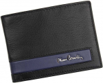 Natūralios odos vyri&scaron;ka piniginė RFID Pierre Cardin CB TILAK26 8806, juoda/mėlyna
