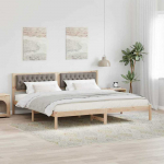 Lova Lovos rėmas Taupe 200 x 200 cm Kietos pu&scaron;ies mediena