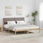 Lova Lovos rėmas Ruda ir taupe 180 x 200 cm Pu&scaron;ies masyvas