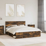 Lova Lovos rėmas Rūkyta ąžuolas 160 x 200 cm Kietos pu&scaron;ies mediena