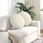 Sėdynių pagalvėlės 2 pcs Kreminė &Oslash;50 x 19 cm Aksomas