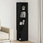 Kampinė spintelė Juoda 32x32x140cm Apdirbta mediena