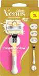 Gillette Venus ComfortGlow Argan Oil Skustuvas, 3 Keičiamos Skustuvo Galvutės, Sieninis Laikiklis