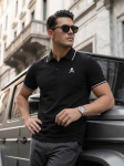 Vyri&scaron;ki juodi polo mar&scaron;kinėliai Skull
