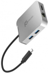 j5create JCD391 4K60 Elite USB-C Registered PD Multi-Port Adapteris Sidabrinis