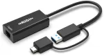 Origins Origin Storage USB3.0 arba USB-C (su USB-C vyri&scaron;ku į USB3.0 moteri&scaron;ką adapteriu) į RJ45 Gigabit adapteris, USB3.0/USB-C, RJ45, juodas