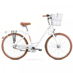 Bicycle ROMET Pop Art Classic 26, baltas + front basket