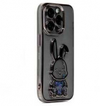 iLike Apple iPhone 14 Pro Silikoninis dėklas Print Desire Rabbit Juodas
