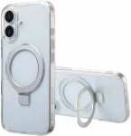 Dėklas Accezz žiedinis stovelis su nugarėlės dėklu ir MagSafe, skirtas iPhone 17 &ndash; skaidrus