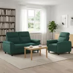 Sofa Sofos komplektas 2 vnt. Tamsiai žalia Audinys