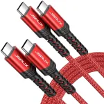 JSAUX USB-C&ndash;USB-C laidas, 100 W, 2 m, raudonas, CC0020