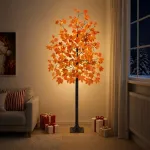 LED klevo Kalėdų eglutė Ruda 240 cm Plastmasė 192 LED
