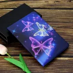 Cxtcase dėklas, skirtas Lenovo Tab M10 Plus 3rd Gen (2022) 10.6 colių plan&scaron;etiniam kompiuteriui, Pu odos apsauginis i&scaron;manusis dėklas, stovo funkcija, plonas apsauginis dėklas, skirtas Lenovo Tab M10 Plus 3rd Gen, violetinis drugelis