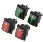 4 vnt. Perjungimo jungikliai 220v su Led indikacija (raudona/žalia)