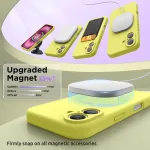 Surphy silikoninis dėklas, skirtas iphone 16 6.1 colio, su magsafe, ekrano apsauga ir pilna kameros apsauga, smūgiams atsparus mobiliojo telefono dėklas iphone 16 dėklas, skirtas magnetiniams priedams, geltonas