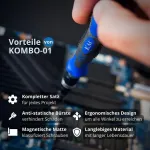 Kooling Monster Kombo-01 117-in-1 precizinių atsuktuvų rinkinys, profesionalus magnetinis remonto įrankių rinkinys su varžtų kilimėliu ir antistatiniu &scaron;epečiu visai elektronikai