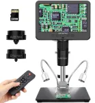 Andonstar Ad246s-m hdmi skaitmeninis mikroskopas su 7 colių ekranu 2000x, 3 lę&scaron;iais 2160p uhd vaizdo įra&scaron;ymas, skaitmeninis mikroskopas, litavimo mikroskopas, biologinio mikroskopo rinkinys su 32g kortele
