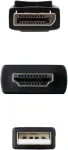 Hdmi į Displayport keitiklio laidas, 1.8m, juodas