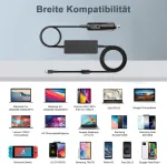 Hky 65w 12v-24v transporto priemonės Usb C maitinimo &scaron;altinis 2.6 metrų ilgio Lenovo ne&scaron;iojamojo kompiuterio įkrovimo laidas Usb C, skirtas Lenovo Thinkpad X1 Carbon T480 T480s T490 T490s T580 T14 X380 Yoga C740 720 730 910-13ikb Chromebook