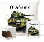 Pagalvė + puodelis tankas dovanų rinkinys militaria + bet koks vardas