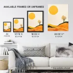 Artery8 Vieni&scaron;as medis oranžinis ry&scaron;kus abstraktus boho peizažas svetainė didelis sienos meno plakatas spausdinti storas popierius 45,72 x 60,96 cm