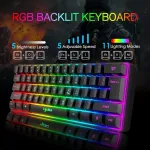 Kuiyn 60% laidinė kompakti&scaron;ka žaidimų klaviatūra 61 klavi&scaron;as 11 viso klavi&scaron;o Rgb ap&scaron;vietimo efektų Anti-ghosting + laidinė lengva žaidimų pelė optinė korio pelė + pelės kilimėlis