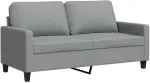 Fotelis Dvivietė sofa, &scaron;viesiai pilkos spalvos, 140cm, audinys