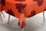 Le Jardin du Lin virtuvės dekoratyvinė staltiesė oranžinė bordo 140 x 140 cm - sukurta ir pagaminta Turkijoje