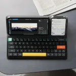 Nuphy Air60 V2 ne&scaron;iojama mechaninė belaidė mini klaviatūra su ap&scaron;vietimu, palaiko Qmk/via, suderinama su Windows/mac Os/linux per Bluetooth 5.1/2.4ghz/(usb-c), juoda Gateron Wisteria Switch