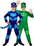 Katuko (Catboy) ir Geko (Gekko) dvipusis kostiumas &ndash; &bdquo;Pižamų herojai&ldquo; (PJ Masks)
