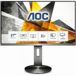 Monitorius AOC U2790PQU LED IPS 27 colių UHD 3840x2160p 50M:1 (tipas 1000:1) 350cd 5ms HDMI2.0/HDMI1.4/DP/2xUSB3.0 SPK 2x2W, HAS/Pivot, kol.:Juodas