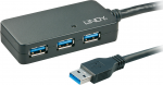 USB Hub - LINDY USB 3.0 Aktyvus Prailginimo Pro Hub Laidas, 10 m, Juodas
