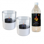 Tenderflame dovanų rinkinys, 2 staliniai degikliai + 0,7 l kuro, Lilly 10 cm balta