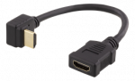 Lankstus HDMI adapteris, 0,2 m, HDMI M / F, UHD DELTACO juodas / HDMI-21E