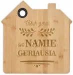 Namelio formos bambukinė pjaustymo lentelė "Visur gerai, bet namie geriausia"