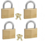 Master Lock MasterLock rinkinys 4x žalvarinė pakabinama spynelė 50mm - HS/25mm - 6mm - vienam raktui - 150EURQNOP
