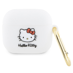 Apple AirPods 3 Hello Kitty Silicone 3D Kitty Head (HKA33DKHSH) ausinių dėklas baltos spalvos