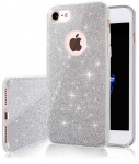 Dėklas Telforceone Glitter 3in1 case for Xiaomi Redmi 13C 4G / Poco C65 sidabrinis