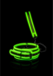 Ouch By Shots Ouch! Adjustable Glow-in-the-Dark Collar with Leash - Neon Žalias Finish