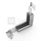 LED juostos profilio VARIO30-07 90 laipsnių kampinis sujungimas, anoduotas aliuminis
