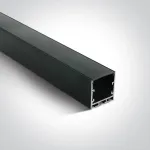 Pavir&scaron;inis profilis, juodas, 2m, komplektuojamas su juodu difuzoriumi ir užbaigimais, 25mm LED juostai, 7912/B/B