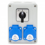 N200-01 Konstrukciniai skirstomieji įrenginiai 2*GS 230V + 0-1 jungiklis, sieninis korpusas, ELS Elektrotechnika, N200-01