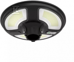 V-tac 10W sodo &scaron;viestuvas su judesio davikliu, 6500K, IP65, su 24W saulės baterija, juodas. Valdomas RF, su laikmačiu.